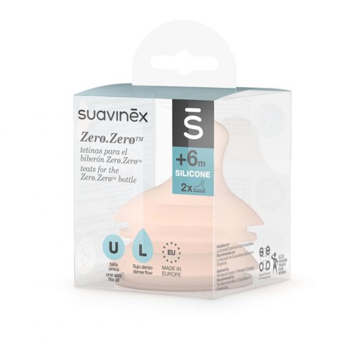 Suavinex Θηλή Anti Colic Zero 6m+ με Γρήγορη Ροή 2τμχ.