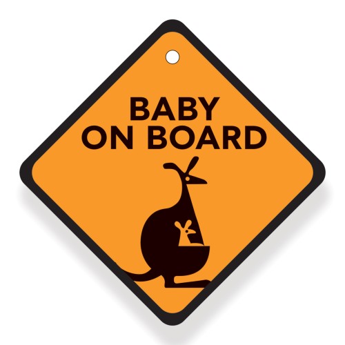 Babywise Σήμανση Αυτοκινήτου Cartoon Baby on Board Κανγκουρό