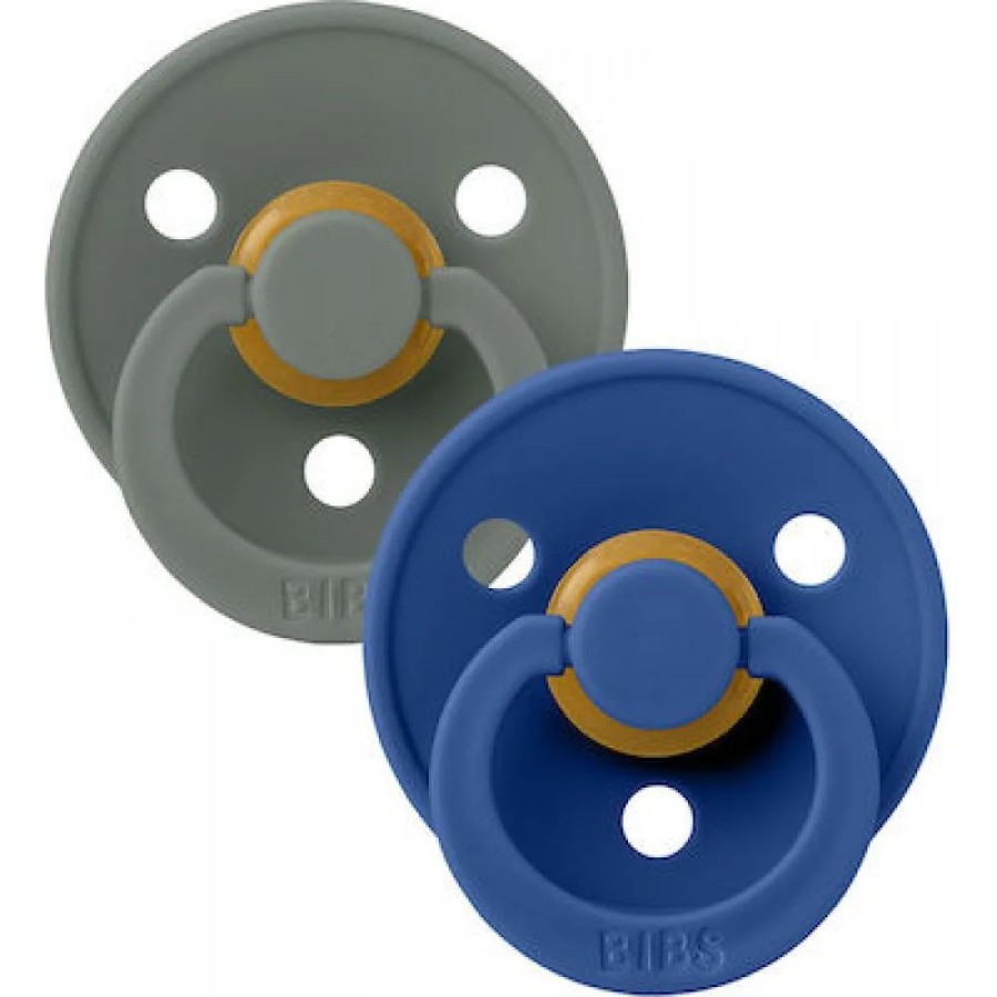 Bibs Πιπίλες Colour Σετ 2τμχ. Pine-Cornflower 100% Φυσικό Καουτσούκ No1 0-6m