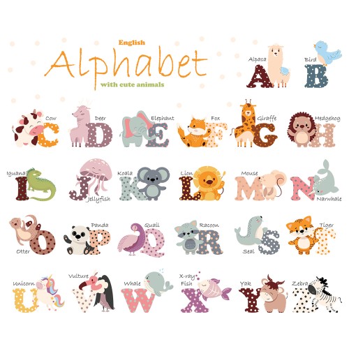 Sipo Αυτοκόλλητα Τοίχου Παιδικού Δωματίου Animal Alphabet