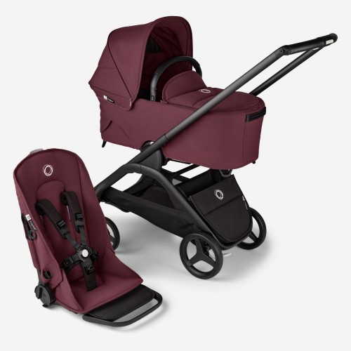 Bugaboo Βρεφικό καρότσι και Πορτ Μπεμπέ Dragonﬂy Complete Dark Cherry