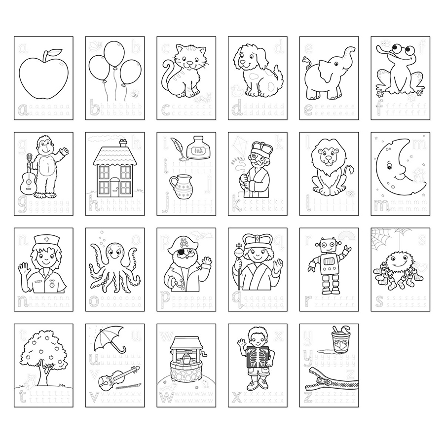 Orchard Toys Βιβλίο Ζωγραφικής με Αυτοκόλλητα ABC Colouring Book
