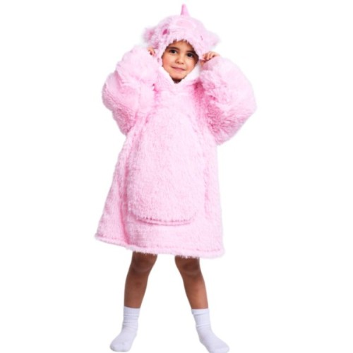 Noxxiez Φορετή Κουβέρτα Hoodie με Κουκούλα & Μανίκια Unicorn 3-6 ετών