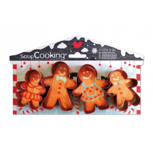 Scrap Cooking Χριστουγεννιάτικο Σετ 4 Κουπ Πατ Gingerbread Man