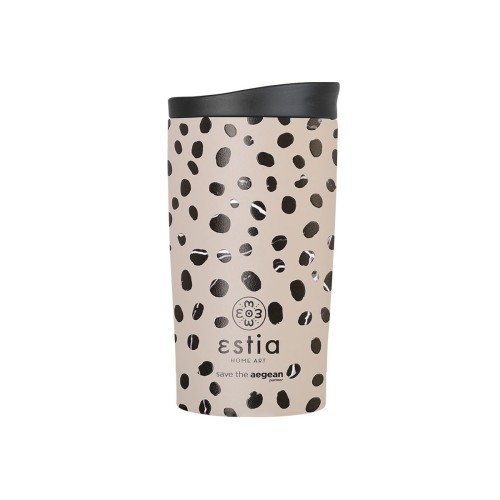 Estia Ανοξείδωτη Κούπα Θερμός Travel Mug Save The Aegean 350ml Leopard Taupe