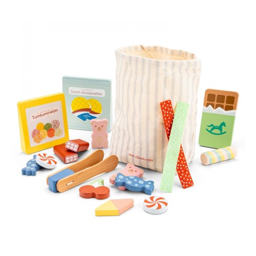 New Classic Toys Παιδικό Ξύλινο Σετ Ζαχαρωτών Play Food Candy Set