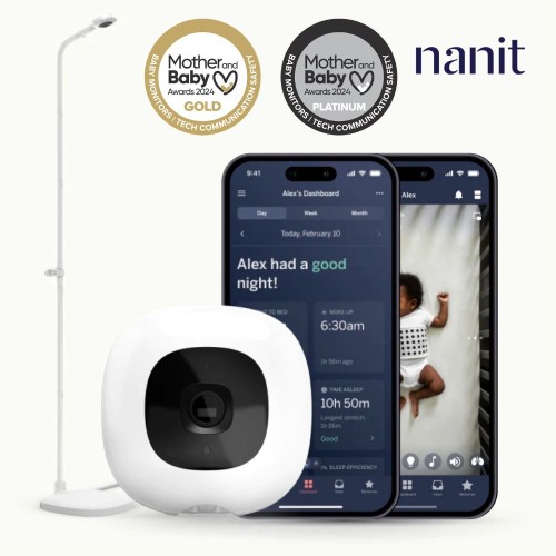 Nanit Pro Βραβευμένη Κάμερα Παρακολούθησης με Stand Δαπέδου & Ζώνη Αναπνοής