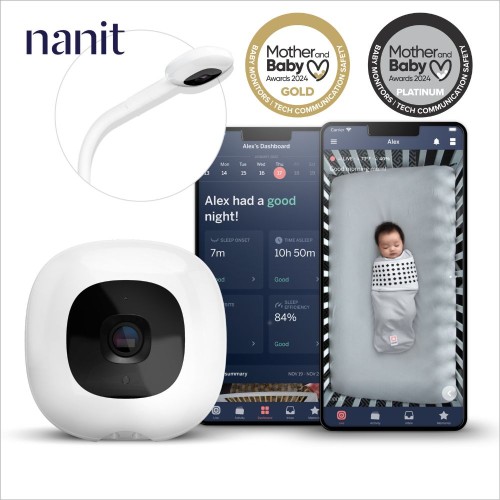 Nanit Pro Κάμερα Παρακολούθησης Complete Bundle Pack με Επιτοίχια & Επιτραπέζια Βάση, Ζώνη & Υπνόσακο Αναπνοής