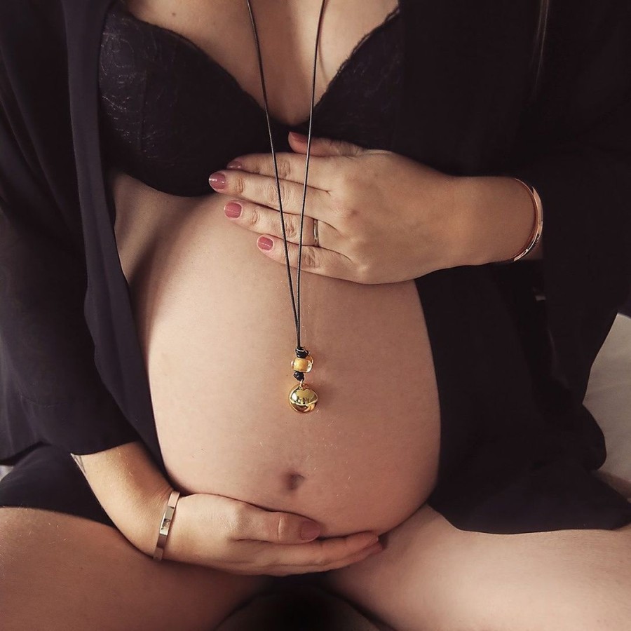 Proud Mama Μενταγιόν Εγκυμοσύνης Babybell Grey Silver Feet