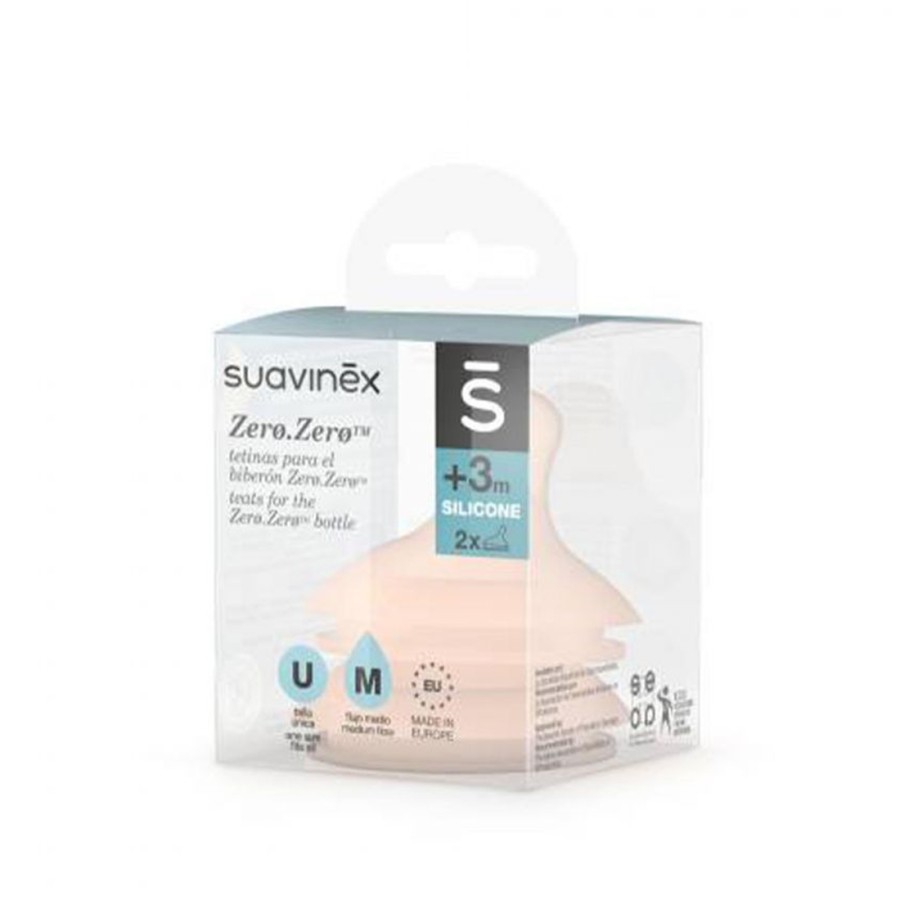 Suavinex Θηλή Anti Colic Zero 3m+ με Μεσαία Ροή 2τμχ. μπιμπερό Zero