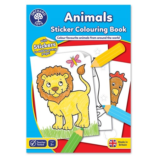 Orchard Toys Βιβλίο Ζωγραφικής με Αυτοκόλλητα Animals Colouring Book