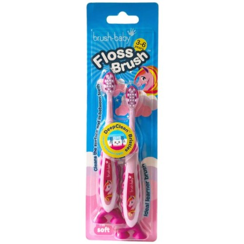 Brush-Baby FlossBrush Η Ιδανική Οδοντόβουρτσα για Παιδιά 3-6 Ετών Μονόκερος