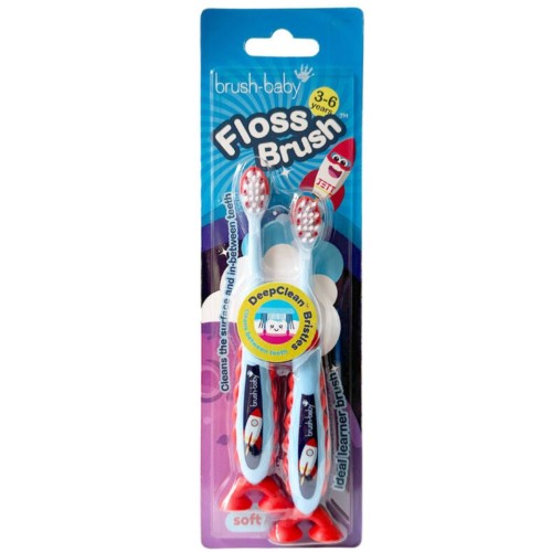 Brush-Baby FlossBrush Η Ιδανική Οδοντόβουρτσα για Παιδιά 3-6 Ετών Πύραυλος