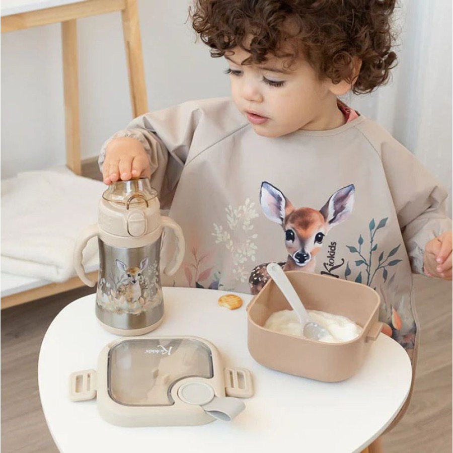 Kiokids Παιδικό Δοχείο Φαγητού με Κουταλάκι Μπεζ 750ml