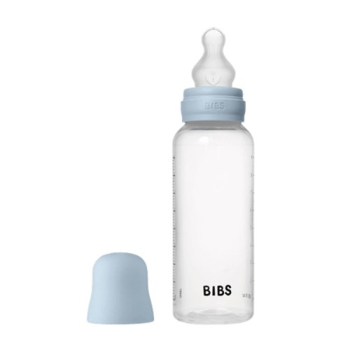 Bibs Πλαστικό Μπιμερό 270ml με Θηλή Σιλικόνης Αργής Ροής Baby Blue