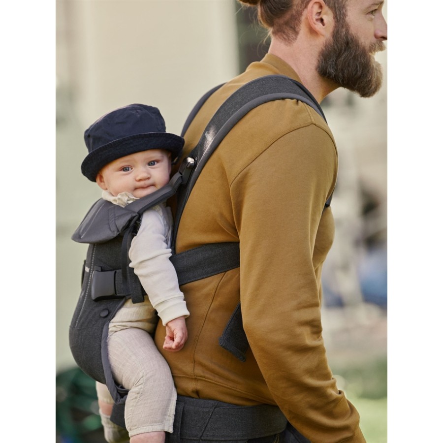 Μάρσιπος Babybjorn ONE Cotton mix Denim grey/Dark grey