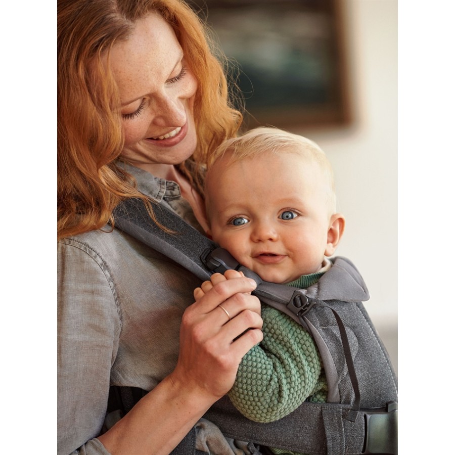 Μάρσιπος Babybjorn ONE Cotton mix Denim grey/Dark grey