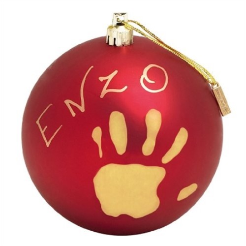 Baby Art Christmas Ball Mat Red με Αποτύπωμα Μωρού