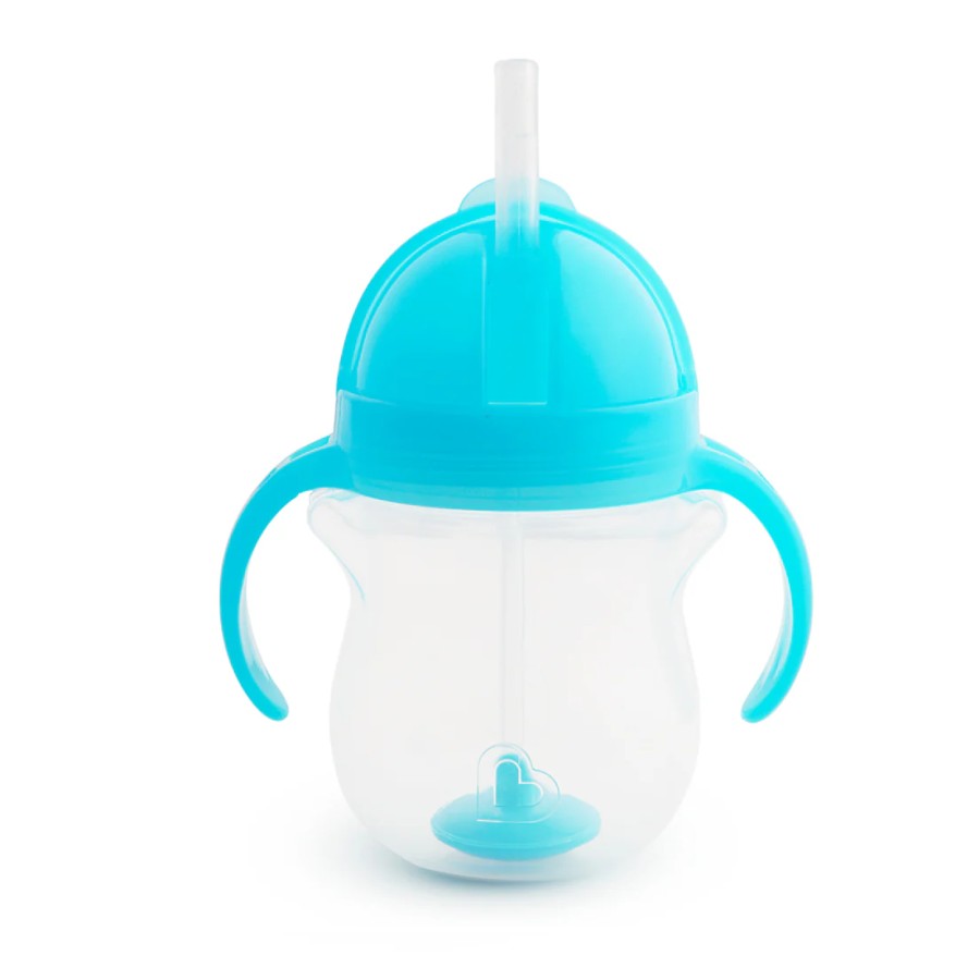 Munchkin Tip & Sip Straw Cup 6M+ Ποτήρι με Καλαμάκι & Βαρίδι που δε Χύνεται - Blue 207ml
