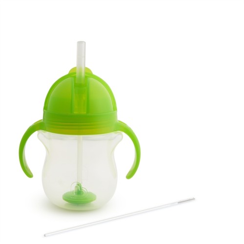 Munchkin Tip & Sip Straw Cup 6M+ Ποτήρι με Καλαμάκι & Βαρίδι που δε Χύνεται - GREEN  207ml