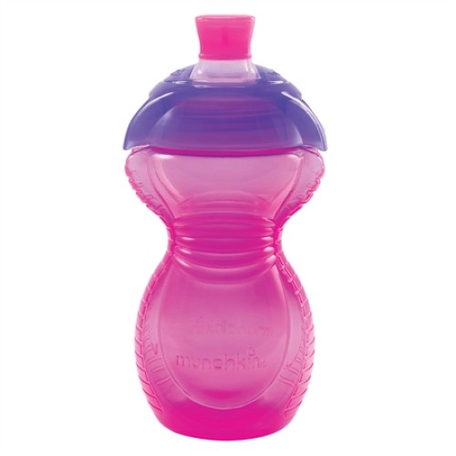 Munchkin ποτηράκι με μαλακό στόμιο Click Lock Chew Proof Sippy Cup - 296ml Pink  9+