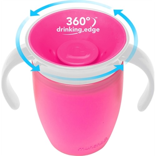 Munchkin Παιδικό Κύπελλο Miracle 360 Trainer Cup pink 6m+, 207ml