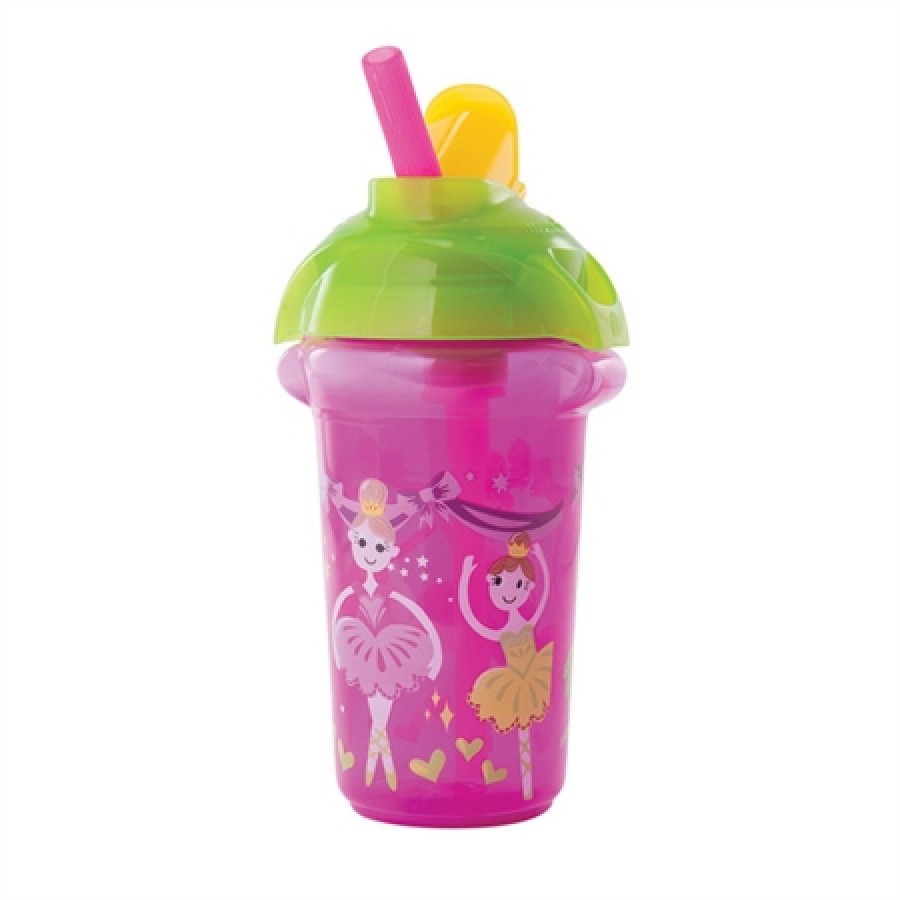 Munchkin Click Lock Deco Flip Straw Cup 266ml με ενσωματωμένο καλαμάκι (12092) Φούξια