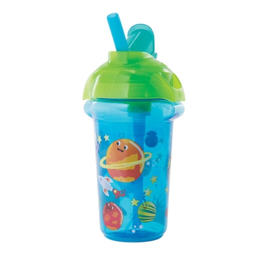 Munchkin Click Lock Deco Flip Straw Cup 266ml με ενσωματωμένο καλαμάκι (12092) μπλε