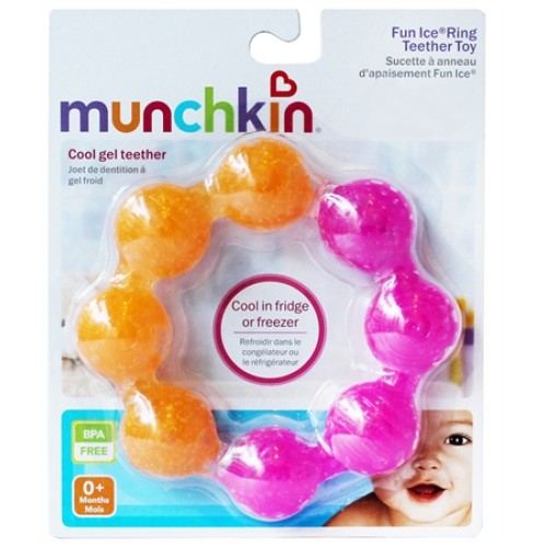 Munchkin Μασητικό Ψυγείου Fun Ice Ring Teether ροζ-πορτοκαλί