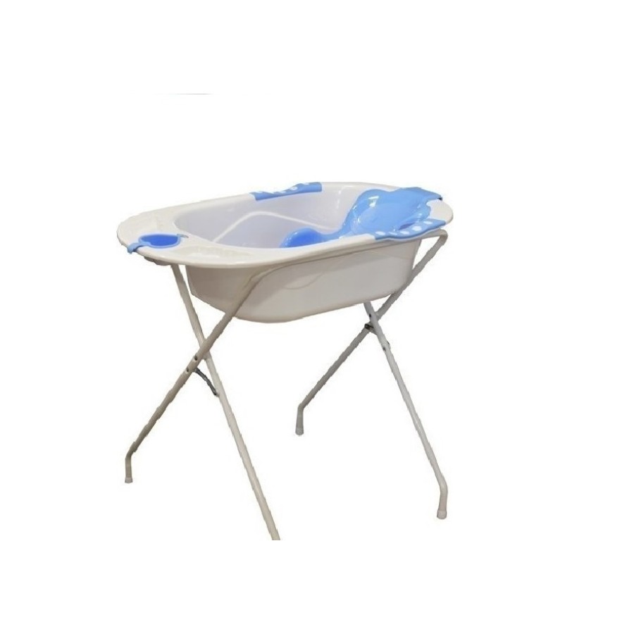Bebe Stars μπανιέρα με ξαπλώστρα AQUA blue ΜΕ ΤΗ ΜΕΤΑΛΛΙΚΗ ΒΑΣΗ