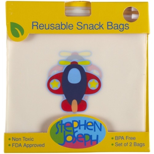 Stephen Joseph Reusable Snack Bags Airplane σετ 2τεμ.