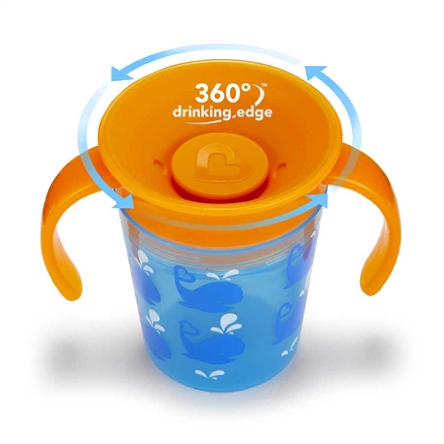 Munchkin Παιδικό Κύπελλο Miracle 360 Deco Trainer Cup (Blue Whale) 6m+, 177ml