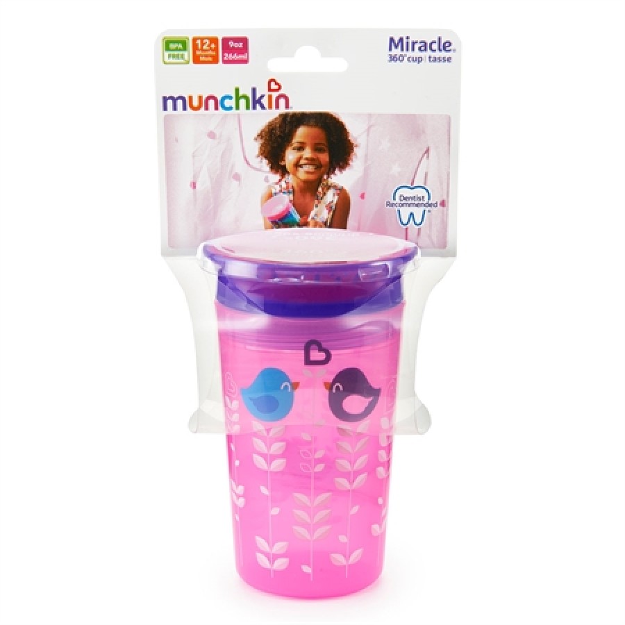 Munchkin Παιδικό Κύπελλο Miracle 360 Deco Trainer Cup (Pink Bird)12m+, 266ml