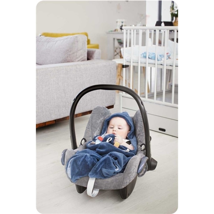Snoozebaby Κουβέρτα αγκαλιάς -για το κάθισμα αυτοκινήτου -για το καρότσι Trendy Wrapping Indigo Blue (80 χ80 )