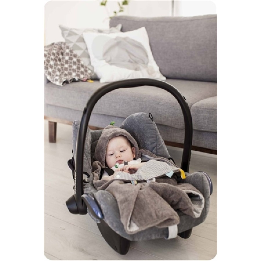 Snoozebaby Κουβέρτα αγκαλιάς -για το κάθισμα αυτοκινήτου -για το καρότσι Trendy Wrapping Storm Grey (80 χ80 )