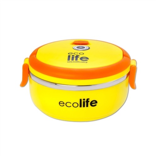 Ecolife μεταλλικό-Οικολογικό Inox  δοχείο φαγητού Double Wall 700 ml Yellow