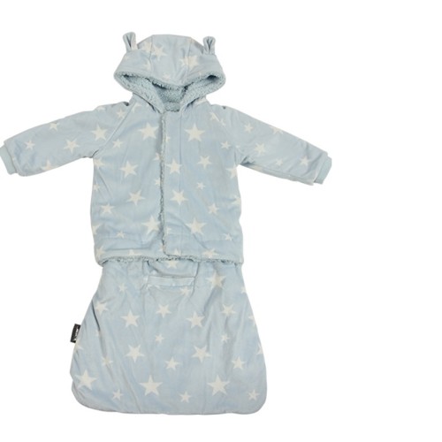 MINENE 2 IN 1 LUXURIOUS BABY COAT ( μπουφάν & σάκος 2 σε 1 ) σιελ