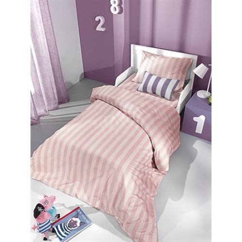 Σετ σεντόνια pink stripes 3τεμ 100% βαμβάκι της Saint Clair Paris 160x250