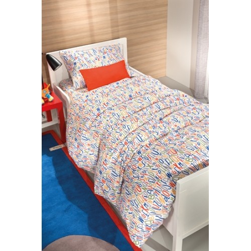 Παπλωματοθήκη  Letters multi 100% cotton  Saint Clair Paris 160x220