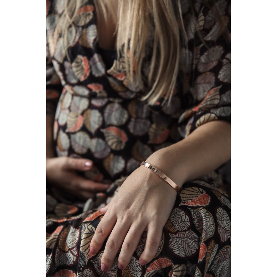 Proud Mama Βραχιόλι Χειροπέδα Love Rose Gold PM-513
