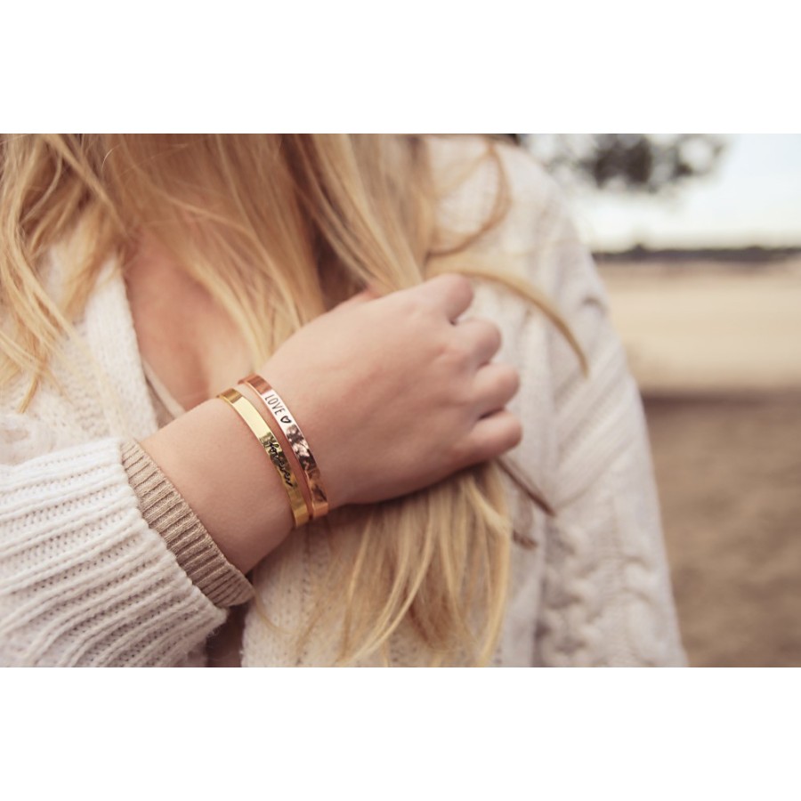 Proud Mama Βραχιόλι Χειροπέδα Love Rose Gold PM-513