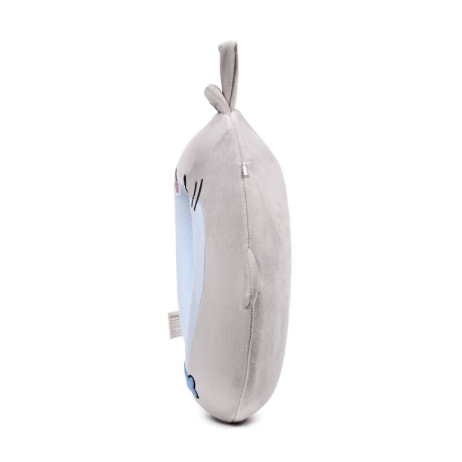 Παιδικό Μαξιλάρι Ταξιδίου Memory Foam Shark Plush Γκρι-Γαλάζιο Puckator