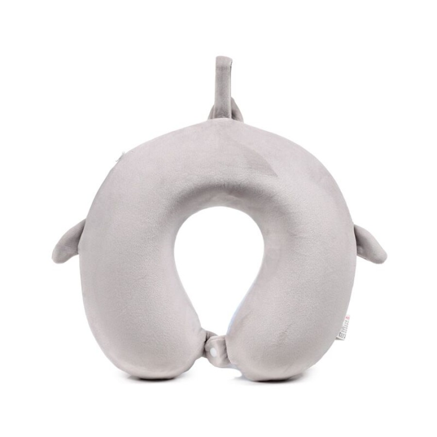 Παιδικό Μαξιλάρι Ταξιδίου Memory Foam Shark Plush Γκρι-Γαλάζιο Puckator
