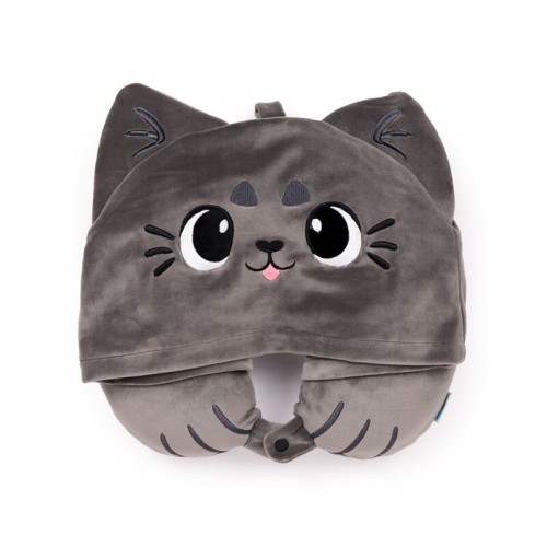 Παιδικό Μαξιλάρι Ταξιδίου Memory Foam με Κουκούλα Beans & Co Pepper the Cat Puckator