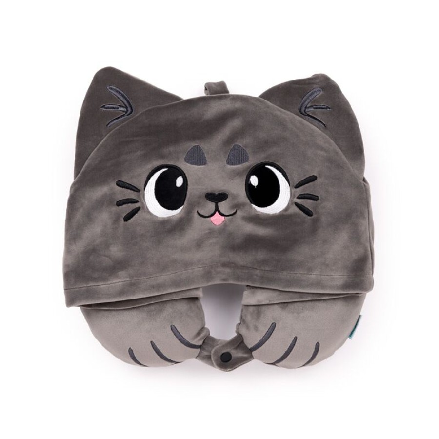 Παιδικό Μαξιλάρι Ταξιδίου Memory Foam με Κουκούλα Beans & Co Pepper the Cat Puckator