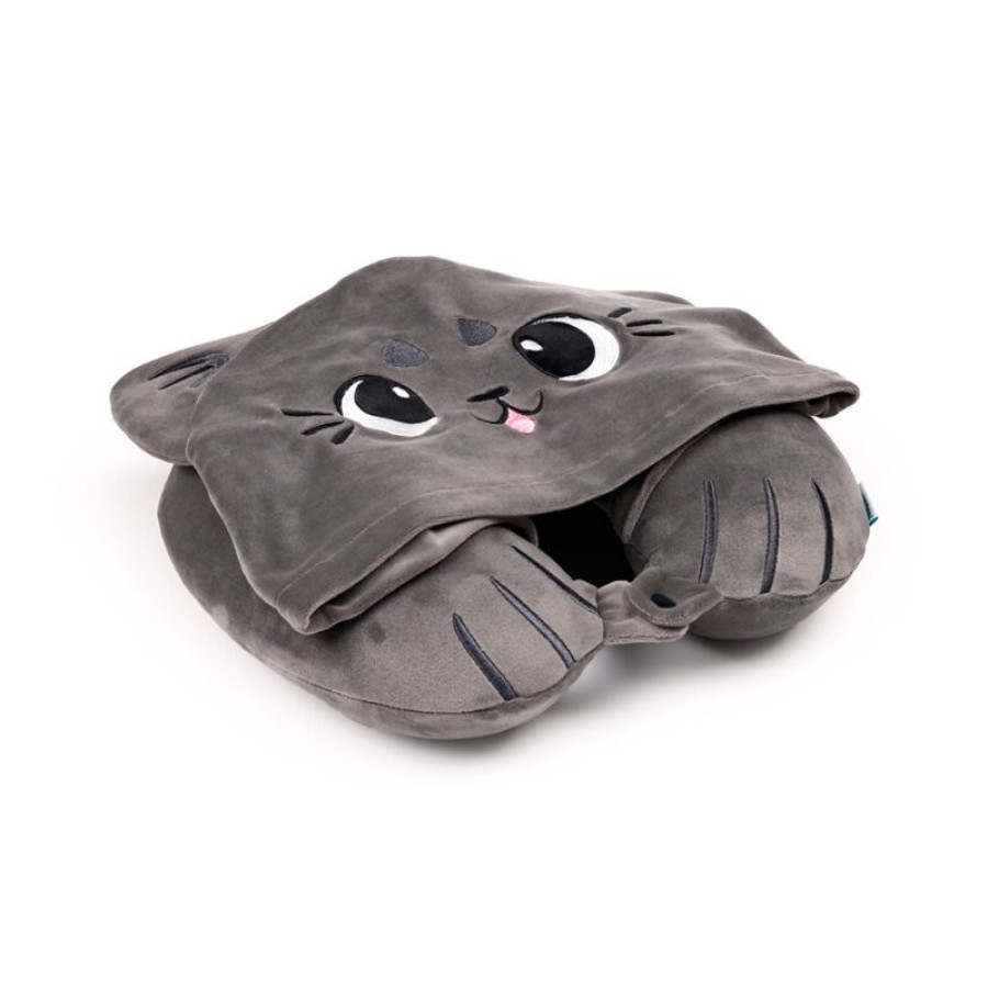 Παιδικό Μαξιλάρι Ταξιδίου Memory Foam με Κουκούλα Beans & Co Pepper the Cat Puckator