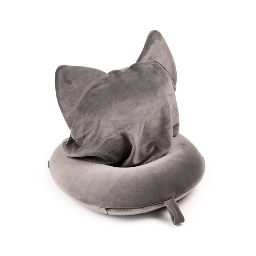 Παιδικό Μαξιλάρι Ταξιδίου Memory Foam με Κουκούλα Beans & Co Pepper the Cat Puckator