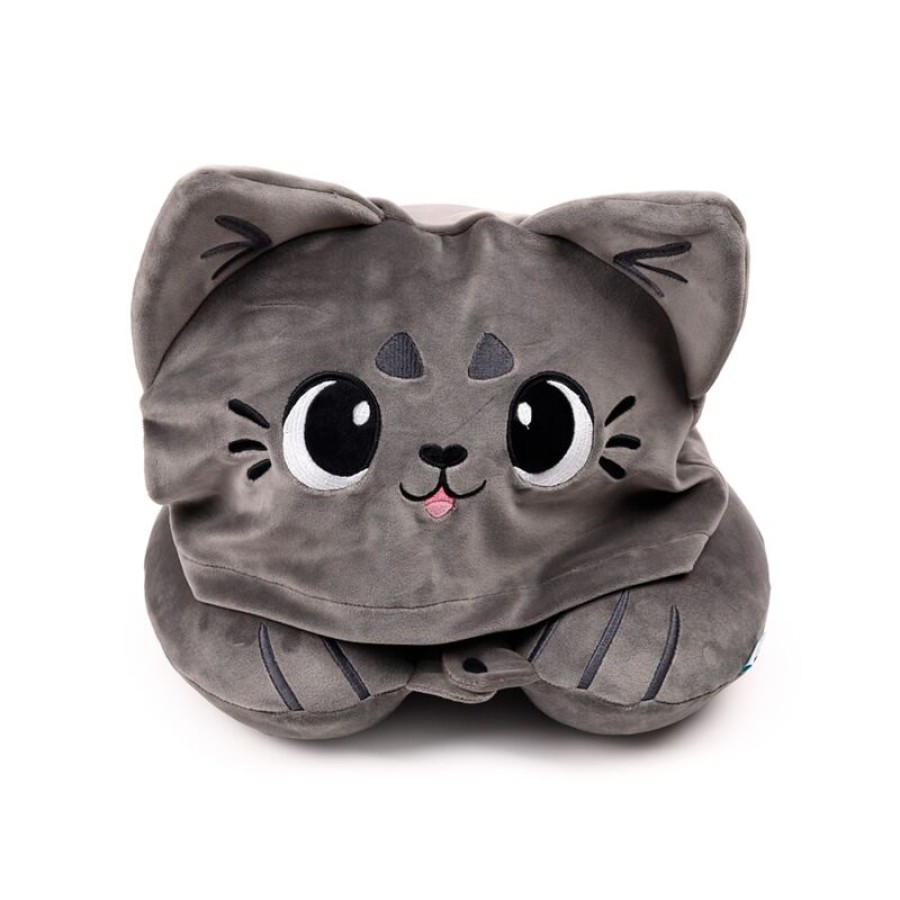 Παιδικό Μαξιλάρι Ταξιδίου Memory Foam με Κουκούλα Beans & Co Pepper the Cat Puckator