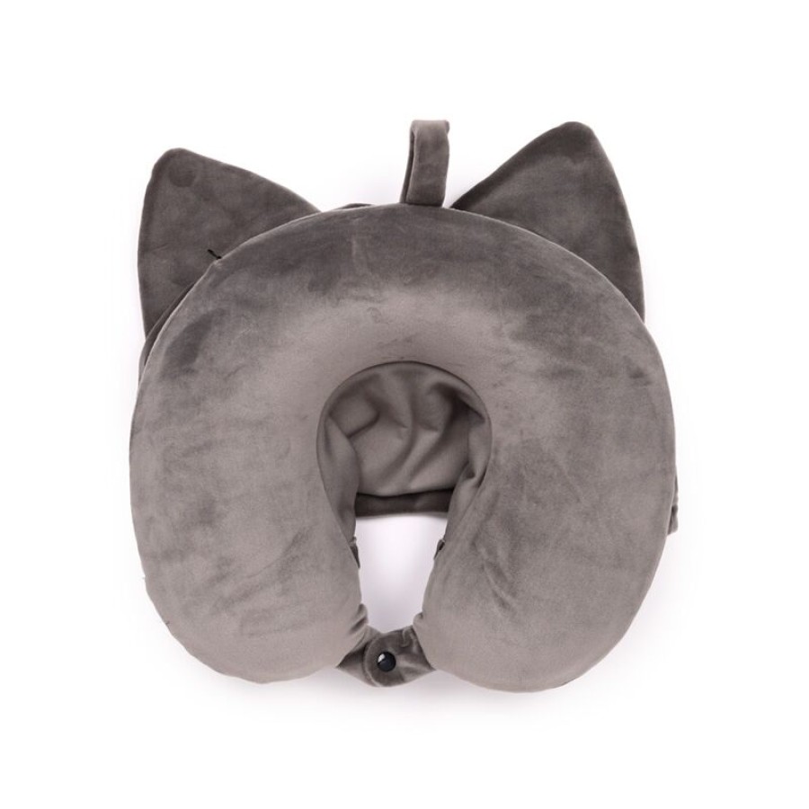 Παιδικό Μαξιλάρι Ταξιδίου Memory Foam με Κουκούλα Beans & Co Pepper the Cat Puckator