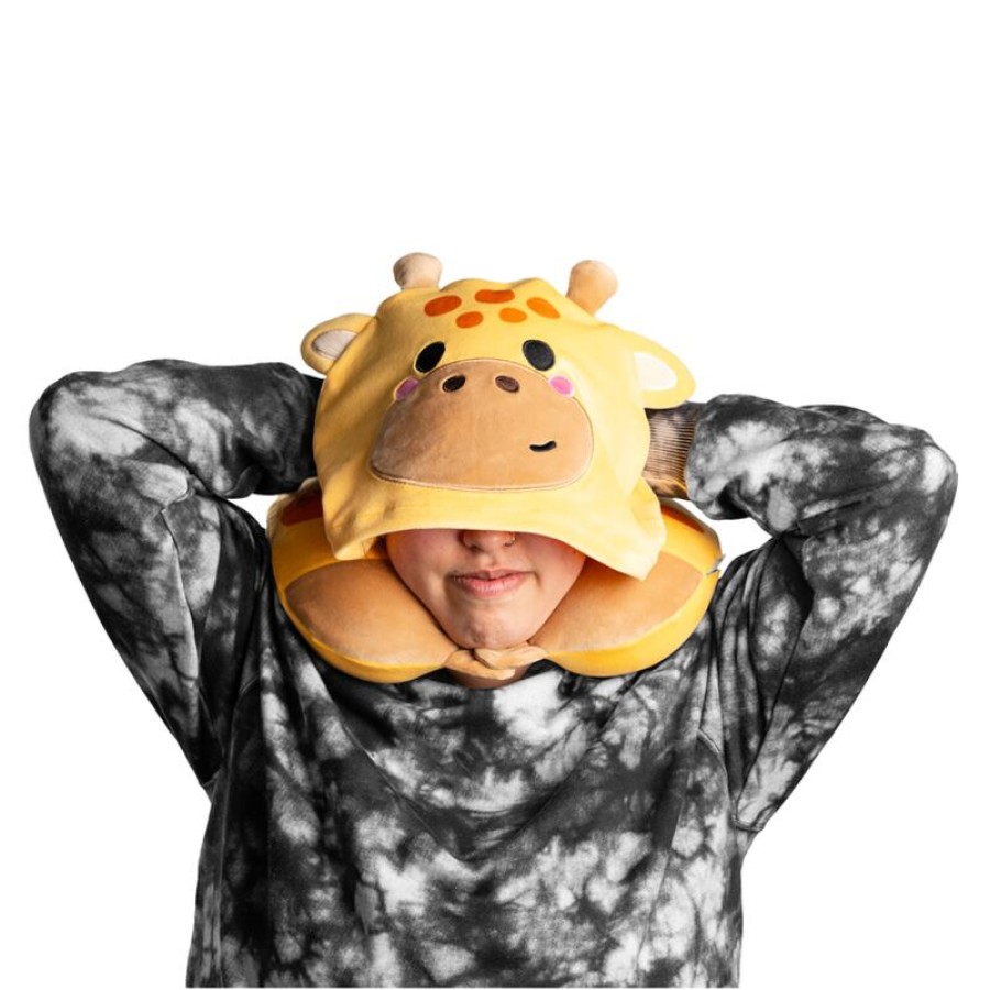 Παιδικό Μαξιλάρι Ταξιδίου Memory Foam με Κουκούλα Adoramals Raffi the Giraffe Puckator